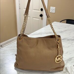 Michael Kors Tan Leather Shoulder Bag